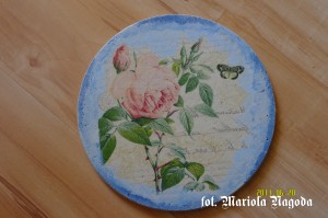 Kafelka z różą niebieska